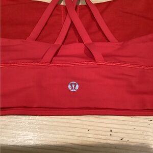 lululemon Energy Longline Sports Bra Medium Support B-D Cups Size 10 Red women